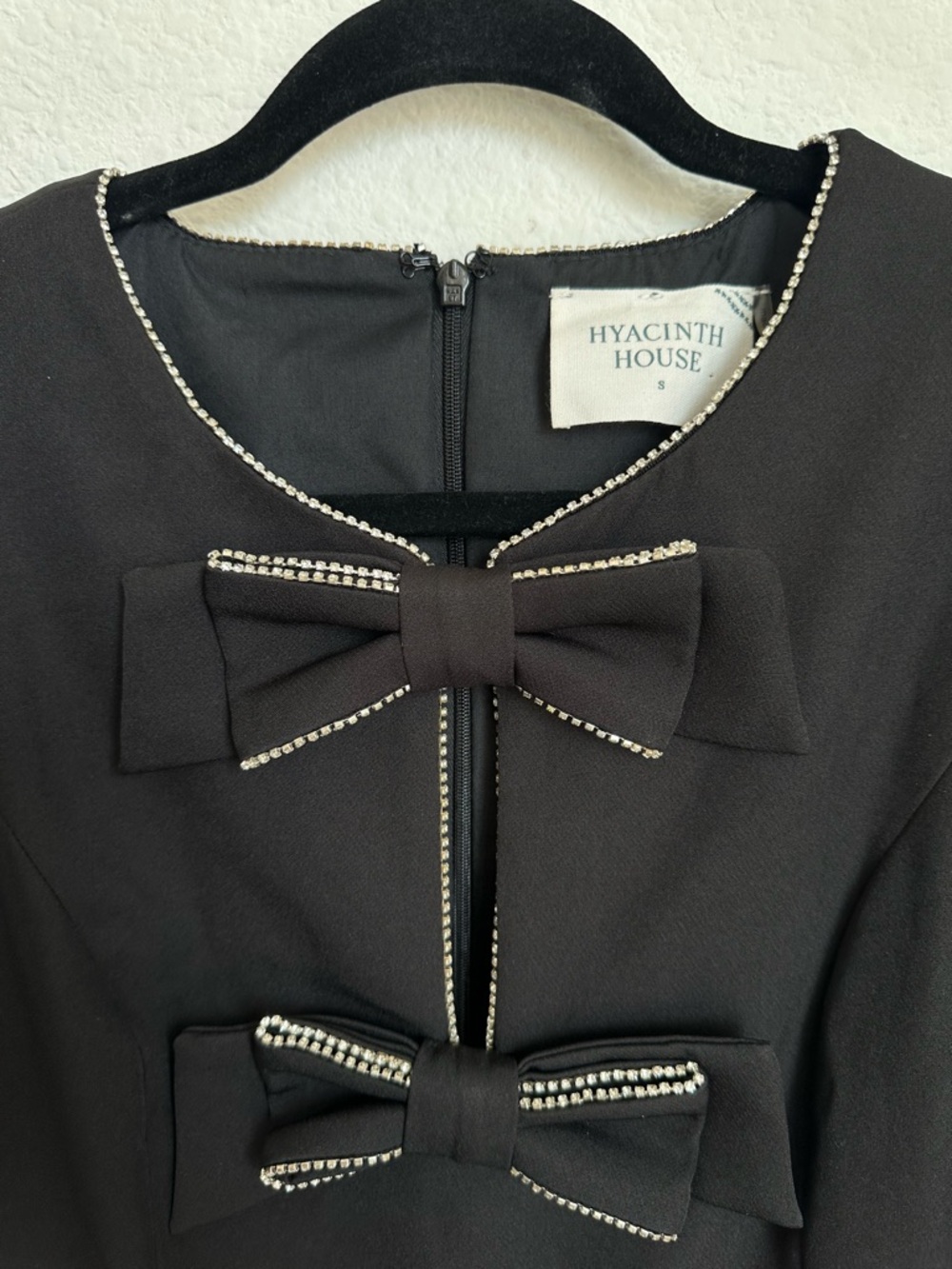 Tuckernuck Hyacinth House Embellished Bow Blair Mini‎ Dress SMALL NWT cocktail - Picture 11 of 16